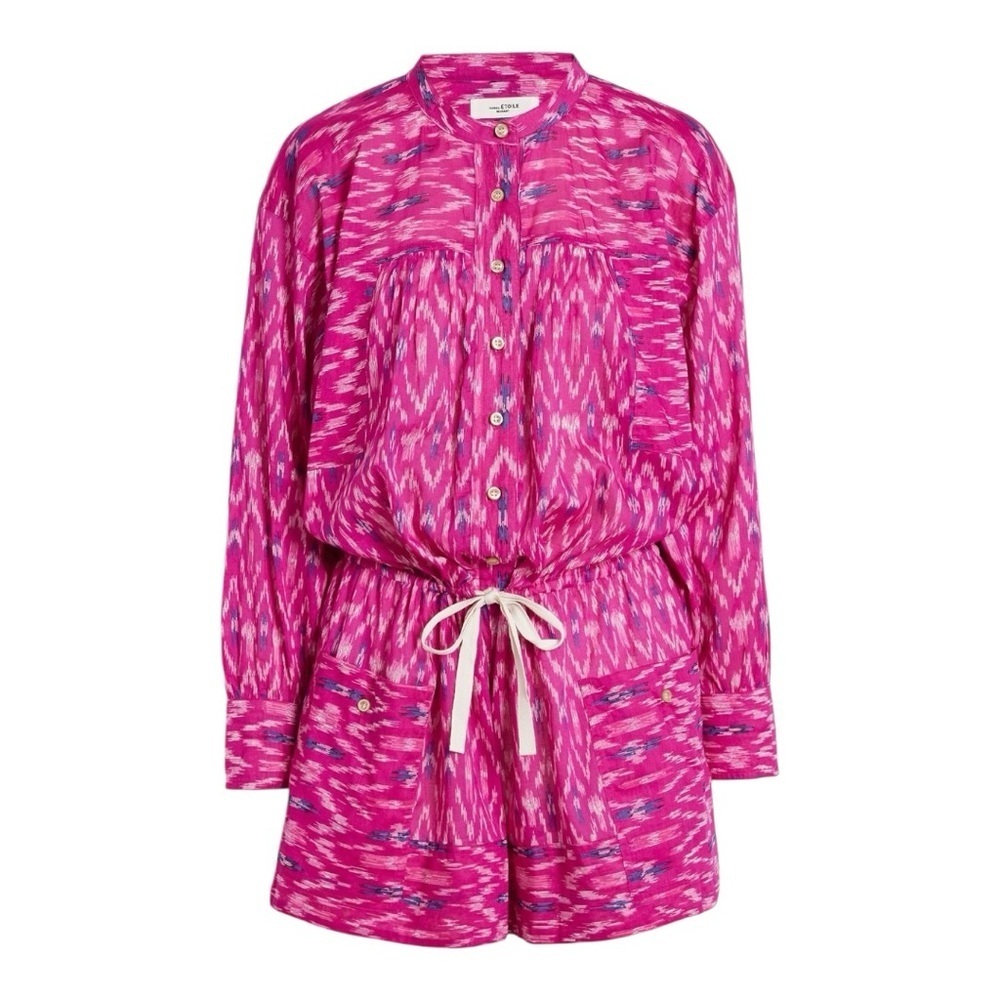 ISABEL MARANT ÉTOILE Lehana Fuschia Printed Cotton-Voile Playsuit Romper 34/US 2